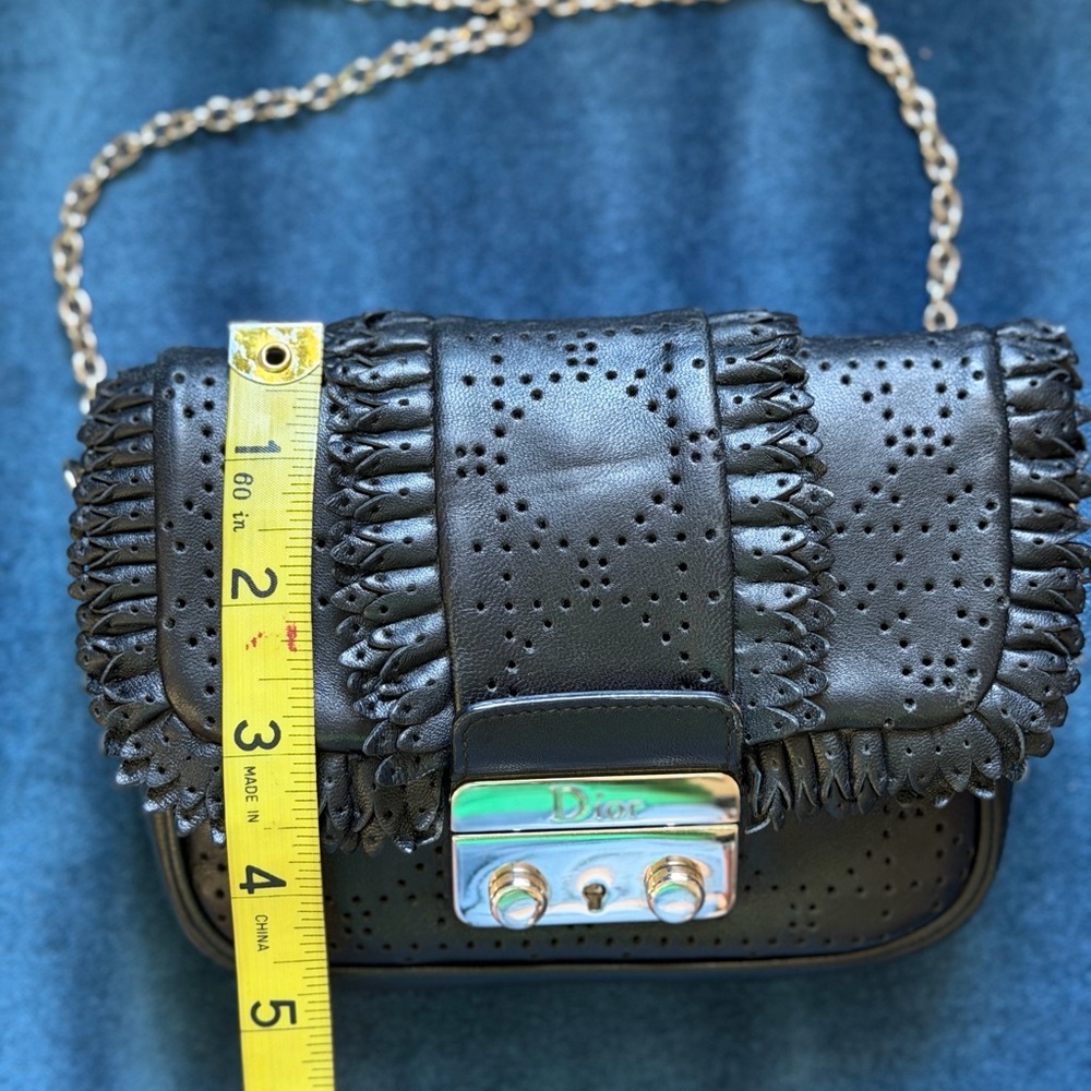 RARE Vintage Christian Dior Black Perforated Cannage Leather
New Lock Mini Bag - Picture 9 of 10